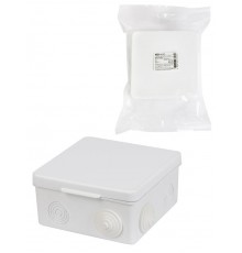 Коробка распаячная ОП 100х100х55мм, крышка, IP54, 8вх., белая, инд. штрихкод  SQ1401-0923  TDM