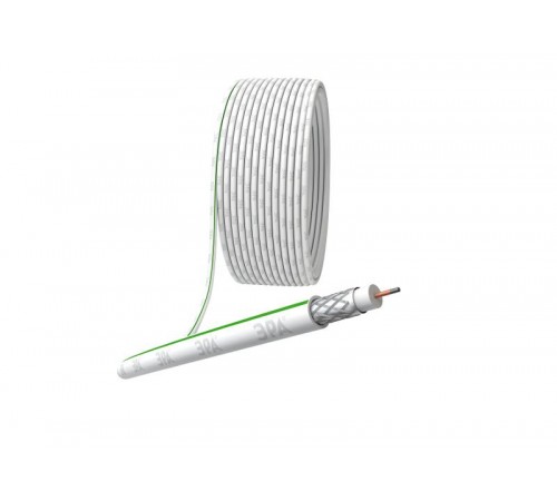 ЭРА Кабель коаксиальный SAT 703 B,75 Ом, CCS/(оплётка Al, 75%), PVC,цвет белый, бухта 10 м  Б0044609  ЭРА
