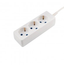 Удлинитель 3 гнезда, 1.5 м, 3х0.75 мм, с/з, белый  11-7204  PROconnect