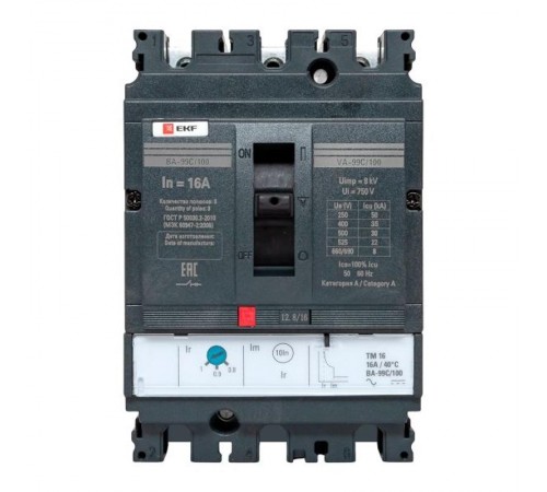 Выключатель автоматический ВА-99C (Compact NS) 100/16А 3P 36кА EKF PROxima  mccb99C-100-16  EKF