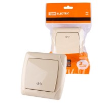 Перекрестный выключатель 1-кл. 10А сл. кость "Онега"  SQ1805-0063  TDM