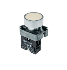 Кнопка плоская, белая, 1NO, мет. MTB2-BAZ111  58150  ОВЕН