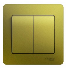 Glossa Фисташковый Выключатель 2-клавишный сх.5, 10AX (в сборе)  GSL001052  SE