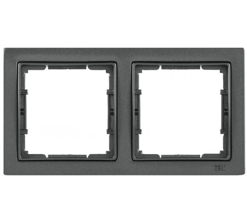 BOLERO Q1 антрацит Рамка 2-местная квадратная РУ-2-БА EMB22-K95-Q1  IEK