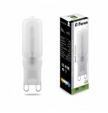 Лампа светодиодная LB-431 (7W) 230V G9 4000K 16x60mm  25756  FERON