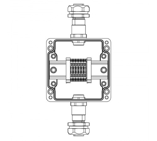Взрывозащищенная клеммная коробка из полиэстера TBE-P-03-(6xCBC.2)-1xKAEPM2MHK-20(A)-1xKAEPM2MHK-20(C)1Ex e IIC Т5 Gb / Ex tb IIICT95°C Db IP66/КЗ  1