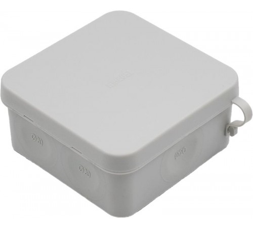 Коробка разветвительная (серая) 85х85х40 двухкомпонентная  IP66 стойкая к УФ с поводком  КР2403  HEGEL