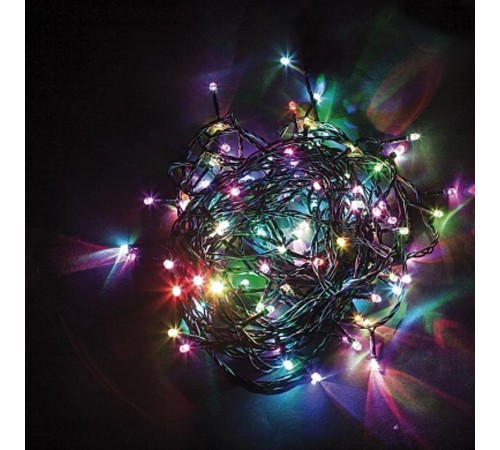 Гирлянда елочная  500 диодов  мульти, CL92   10 веток (5м) + 1.5м зеленый шнур, IP44  32376  FERON
