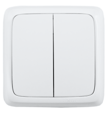 Выключатель открытой установки, двухклавишный, цвет белый  ВА10-151  HEGEL