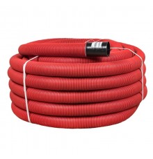 Труба гофрированная двустенная ПНД d 110 с зондом (50 м) красная, EKF PROximatg2st-110-50mEKF