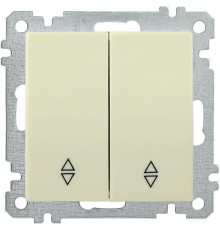 BOLERO кремовый Выключатель 2-клавишный проходной 10А ВС10-2-2-Б  EVB22-K33-10  IEK
