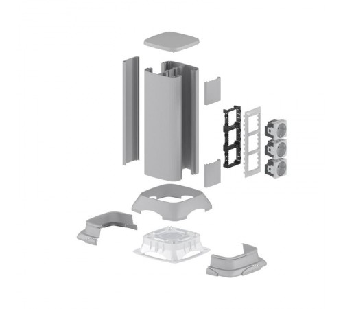 Миниколонна алюминиевая, 0.35м, цвет серый муар, RAL 9006  19534  DKC