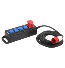 Удлинитель силовой IND380-U-5e-5x2,5-20m-IP44 380В на каучуковой колодке 5 розеток 1xCEE 5P/4xSCHUKO 20м КГ 5x2,5  Б0057317  ЭРА