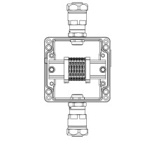 Коробка клеммная Ex из алюминия: 1Ex e IIC Т5 Gb / Ex tb IIIB T95°C DbIP66: Клеммы 2,5 кв.мм. -6 шт. : А, С: ввод D8-13мм под небронированныйкабель в