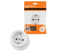 Розетка 2П+З открытой установки IP20 16А белая "Ретро"  SQ1806-0527  TDM