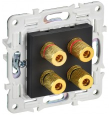 SKANDY Аудиорозетка 4-местная SK-A01Bl черный  SK-S40-K02  IEK