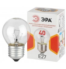 Лампа накаливания  P45 40Вт Е27 / E27 230В  шар прозрачный  Б0066568  ЭРА