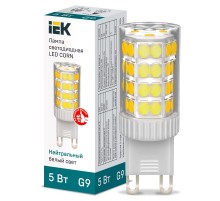 Лампа светодиодная CORN капсула 5Вт 230В 4000К керамика G9 IEK  LLE-CORN-5-230-40-G9  IEK