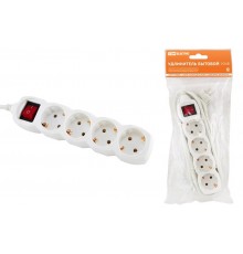 Удлинитель бытовой  У04В выключатель, 4 гнезда, 3метра, с заземлением, ПВС 3х1мм2  16А/250В   SQ1303-0111  TDM