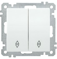 BOLERO белый Выключатель 2-клавишный проходной 10А ВС10-2-2-Б  EVB22-K01-10-1  IEK