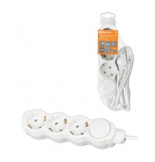 Удлинитель бытовой "Люкс" с выкл., 3 гнезда, 5 м, с/з, с з/ш, ПВС 3х1,5 мм2, 16 А, 250 В, 3700Вт  SQ1303-4068  TDM