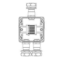Взрывозащищенная клеммная коробка из алюминия TBE-A-12-(4xCBC.4-1xTEO.4)-2xKAEPM3MHK-26(A)-1xKAEPM3MHK-26(C)1Ex e IIC Т5 Gb / Ex tbIIIC T95°C Db IP66 