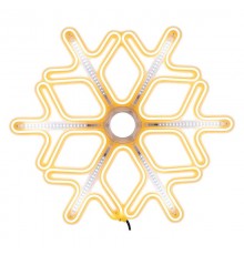 Фигура Снежинка из гибкого неона с эффектом тающих сосулек, 60х60 см, цвет свечения теплый белый/белый  501-226  NEON-NIGHT