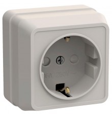 ОКТАВА кремовый Розетка 1-местная О/У c/з со шторками 16А РСш20-3-ОКм  ERO14-K33-16-DC  GENERICA