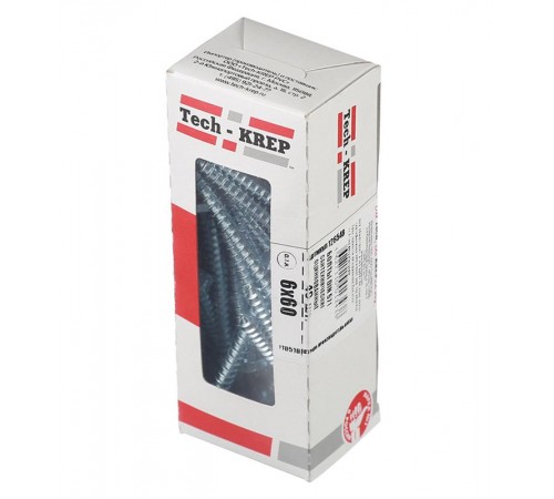 Болт DIN 571 сантехнический оцинк 6х60 (40 шт) - коробка с ок. Tech-Kr ( 0,432 кг)  126548  Tech-KREP