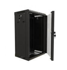Шкаф настенный 10'',9U,480х370х300, уст.размер 254мм, со стеклян дверью, открыв.стенки,возмож. установ. вентилятора, цв.черн.(собран)445488Hyperline
