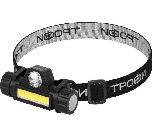 Фонарь налобный светодиодный Трофи GA-101 аккумуляторный 3 Вт COB + 3 Вт LED 2 режима магнит  Б0069568  Трофи