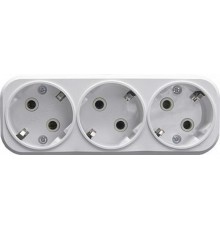 ADP16-23-20 Разветвитель сетевой 3-местный с/з, 250В,16A, белый  39024  STEKKER