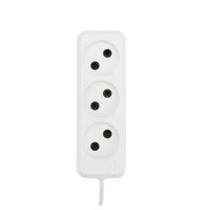 Удлинитель 3 гнезда, 10 м, 2х0.75 кв.мм, б/з, белый (Сделано в России)  11-8732  REXANT