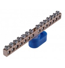 Шина _N_ 150.14 Шина "N" на 14 присоединений 150А на 1 изоляторе стойка  Шина _N_ 150.14  HEGEL