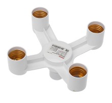 Разветвитель цокольный Е27-4хЕ27 (поворотный цоколь) белый  11-8862  Rexant