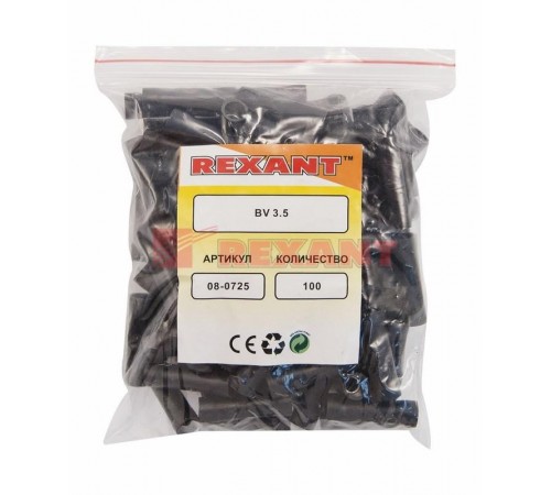 Соединительная гильза изолированная L-26 мм 2.5-4 мм (ГСИ 4.0/ГСИ 2,5-4,0) черная  08-0725  REXANT