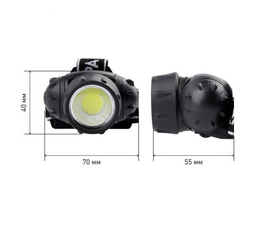 Фонарь светодиодный налобный GB-410 на батарейках 3хААА, 3 режима, черный, IP44  Б0051463  ЭРА