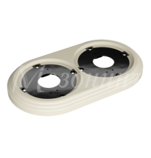 Рамка двухместная пластиковая, 163x92x14 мм, цвет - слоновая кость, серия УСАДЬБА, ТМ МЕЗОНИНЪ