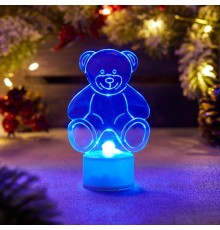 Фигура светодиодная на подставке "Мишка 2D", RGB  501-047  NEON-NIGHT