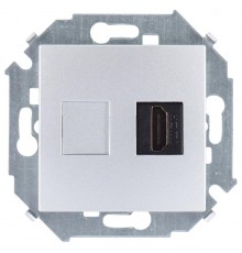 Simon 15 Алюминий Розетка HDMI  1591407-033  Simon