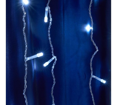 Гирлянда - занавес CL18  160 диодов  5000K , эффект стробов, 1,5*1,5м + 3м IP44 прозрачный шнур  32327  FERON