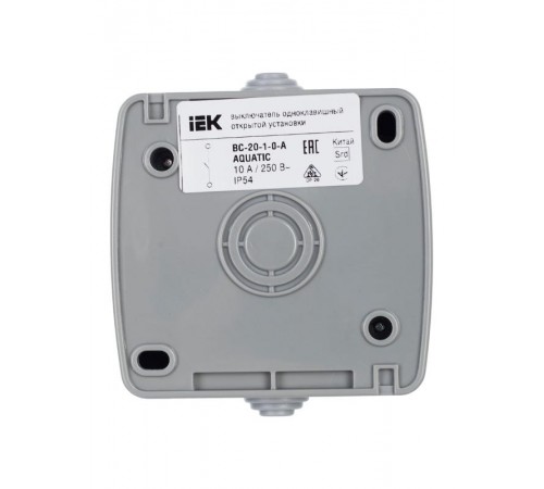 AQUATIC IEK Выключатель 1-клавишный 10А О/У IP54 ВС-20-1-0-А  EVA10-K03-10-54  GENERICA