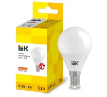 Лампа LED ALFA G45 шар 6Вт 230В 3000К E14  LLA-G45-6-230-30-E14  IEK