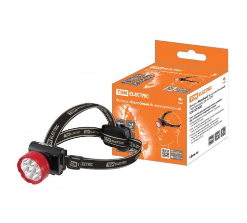 Фонарь "Налобный 4" аккумуляторный, 7 светодиодов, 0,6 Ач  SQ0350-0043  TDM