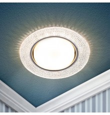 Cветильник встраиваемый со светодиодной подсветкой DK LD53 WH GX53 белый  Б0057475  ЭРА