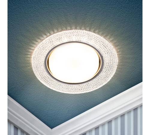 Cветильник встраиваемый со светодиодной подсветкой DK LD53 WH GX53 белый  Б0057475  ЭРА