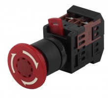 Кнопка управления  ANE22 "Грибок"с фикс.крас.d22мм неон/240В 1з+1р (10/400/3200)  Б0045636  ЭРА