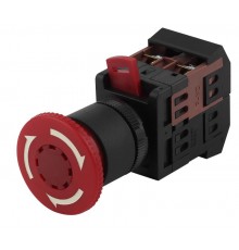 Кнопка управления  ANE22 "Грибок"с фикс.крас.d22мм неон/240В 1з+1р (10/400/3200)  Б0045636  ЭРА