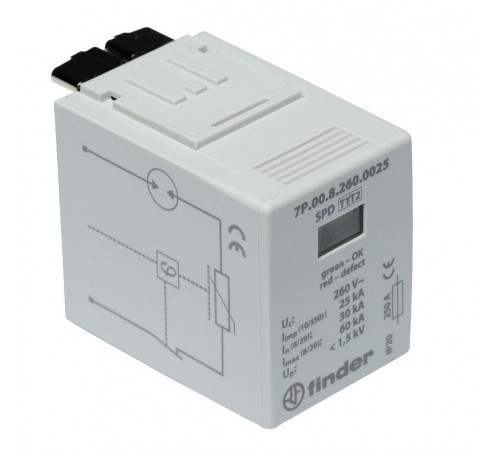 Cменный модуль для Устройств защиты от импульсных перенапряжений; варистор (260В AC)  7P0082600025  Finder