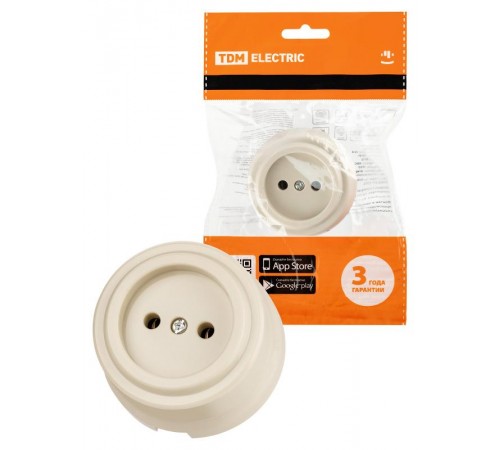 Розетка 2П 10А 250В сл. кость "Виви"  SQ1820-1316  TDM